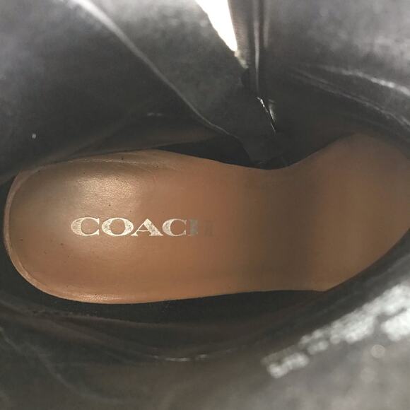 COACH Jemma Leather Heeled Ankle Bootie Women 9.5B Black Elegant Classic Busines - Picture 11 of 14